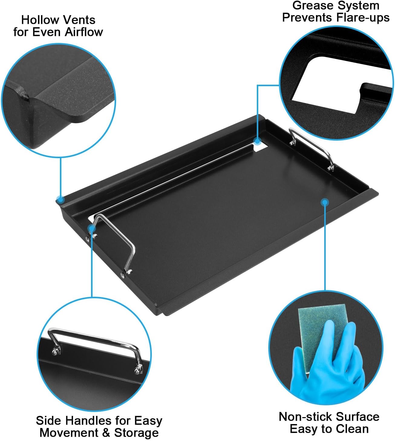 Full Size Griddle for Charbroil Performance 5 Burner, Flat Top Griddle for Charbroil Grill 463275517 463243518 463243519 463275717 463372017 463348017, Replace for G470-0002-W1 G470-0003-W1