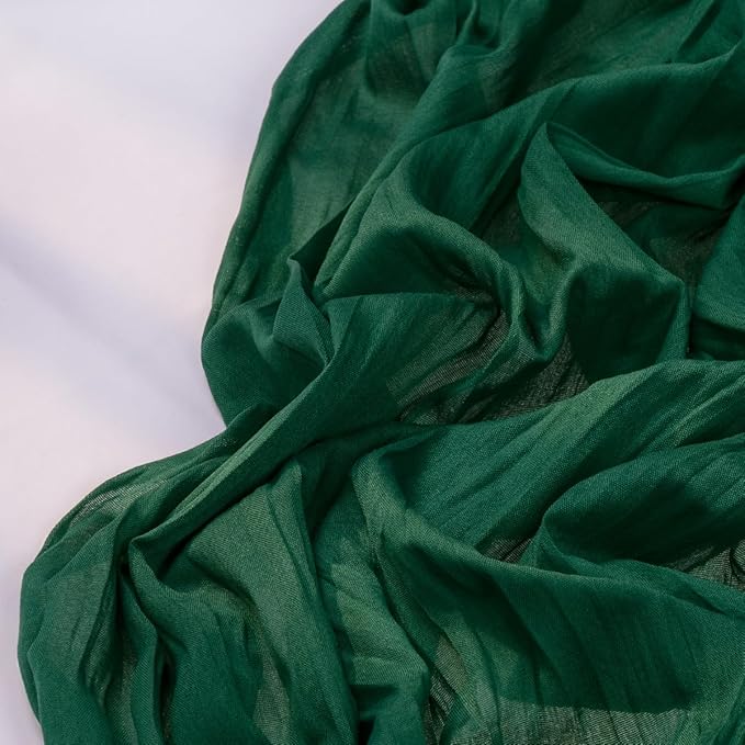 Emerald Green Cheesecloth Table Runner 4 Pack Christmas Green Table Runners Boho Gauze 120 Inches Cheese Cloth Table Decor for Xmas Holiday Season Parties Wedding Bridal Baby Shower Tea Party