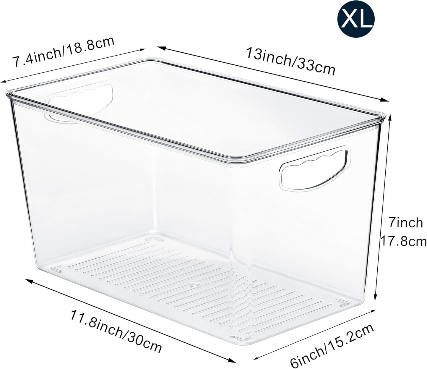 theaoo Clear Storage Bins with Lids Stackable - XLarge Plastic Containers for Pantry Organization and Storage - Perfect for kitchen,Fridge,Laundry Room,Bathroom,Garage,Closet,Cabinet Organizer -8 Pack