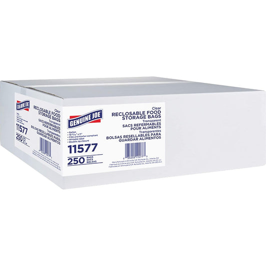 Genuine Joe Gallon Reclosable Food Storage Bags (Pack of 250)