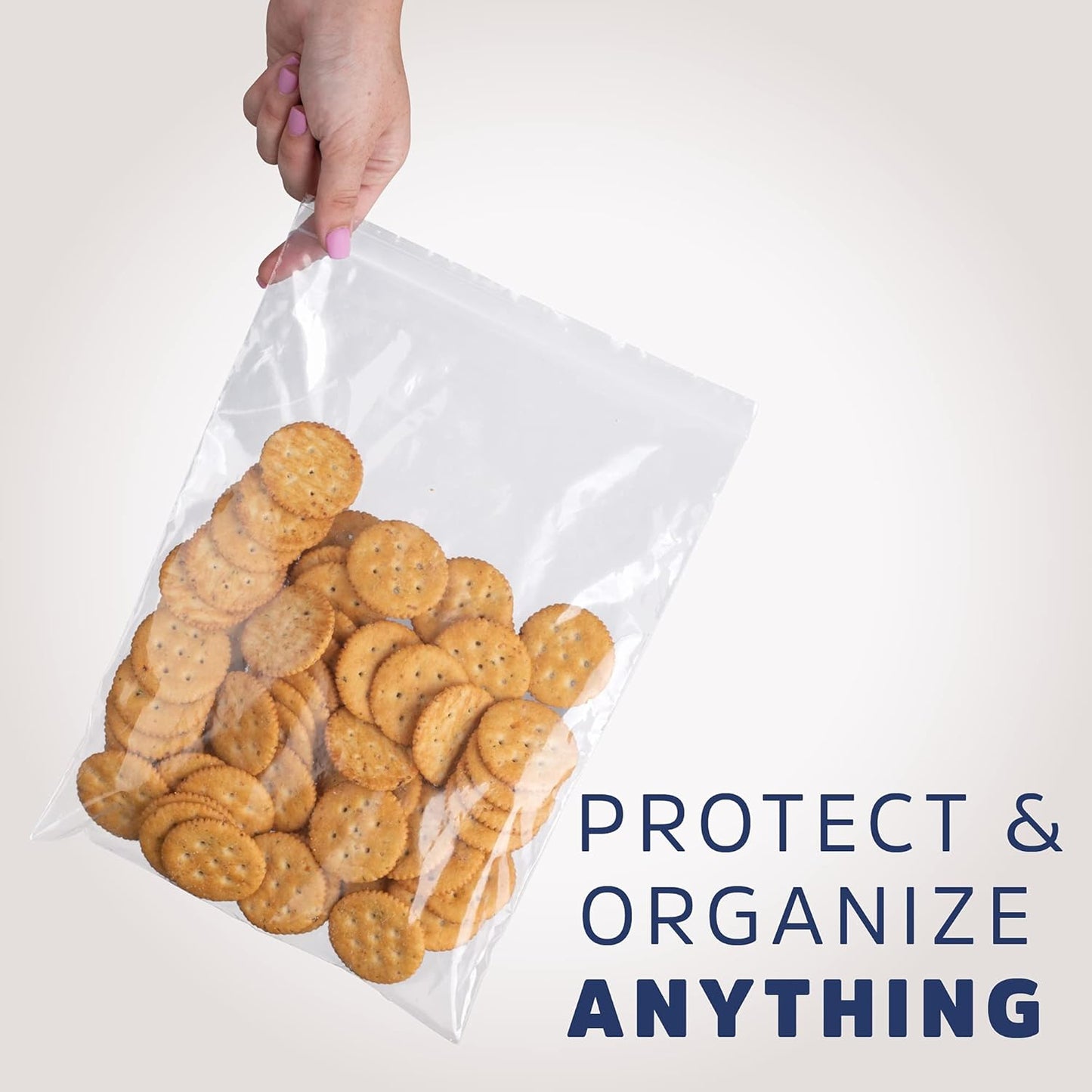 GPI PACK Of 100 , 10"x12" 1 GALLON, CLEAR PLASTIC RECLOSABLE ZIP BAGS,2 mil Thick Poly Baggies With Resealable Zip Top Lock For food, jewelry, medical, and household & office supplies.