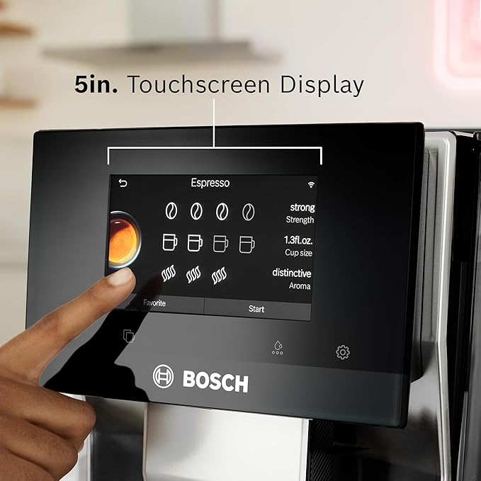 Bosch 800 Series Fully Automatic Espresso and Coffee Machine – 36 Drinks with Coffee World, Cold Brew, Double Cup, Integrated Milk Container, Smart Features, in Stainless Steel TQU60703