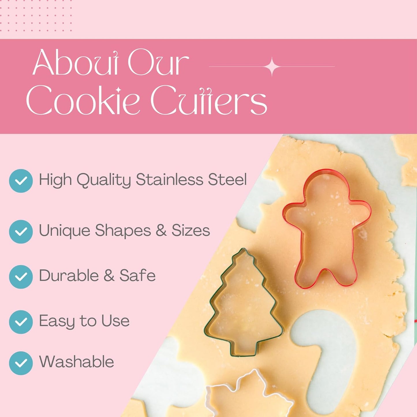 Cookie Cutter Kingdom, Christmas Cookie Cutters, Cookie Cutters Shape, Mold for Cakes Biscuits and Sandwiches (Christmas Gingerbread)