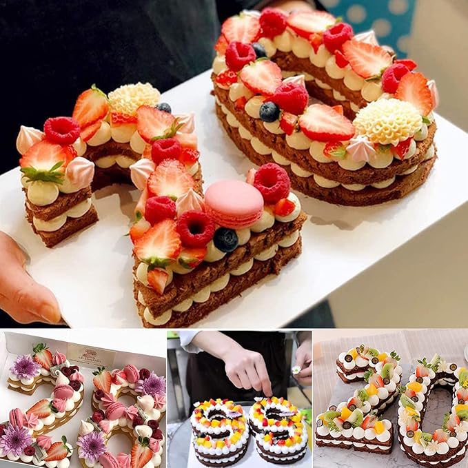 Ducodocu Silicone Cake Pans 3D Large Number Cake Mould Novelty Cake Tins DIY Baking Mold for Birthday Wedding Anniversary 10 inch Number of 0