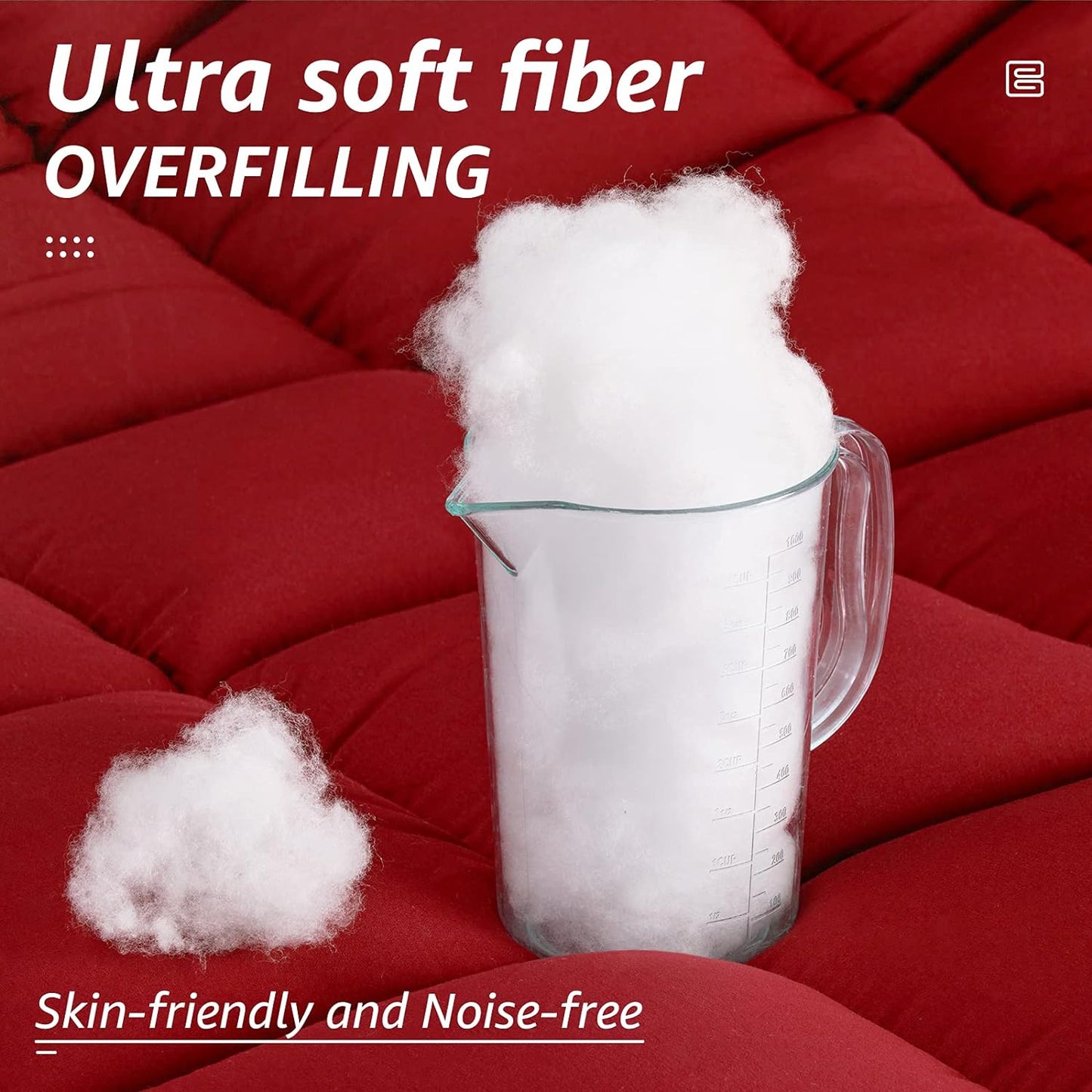 HYLEORY All Season King Size Bed Comforter - Cooling Down Alternative Quilted Duvet Insert with Corner Tabs - Winter Warm - Machine Washable - Red
