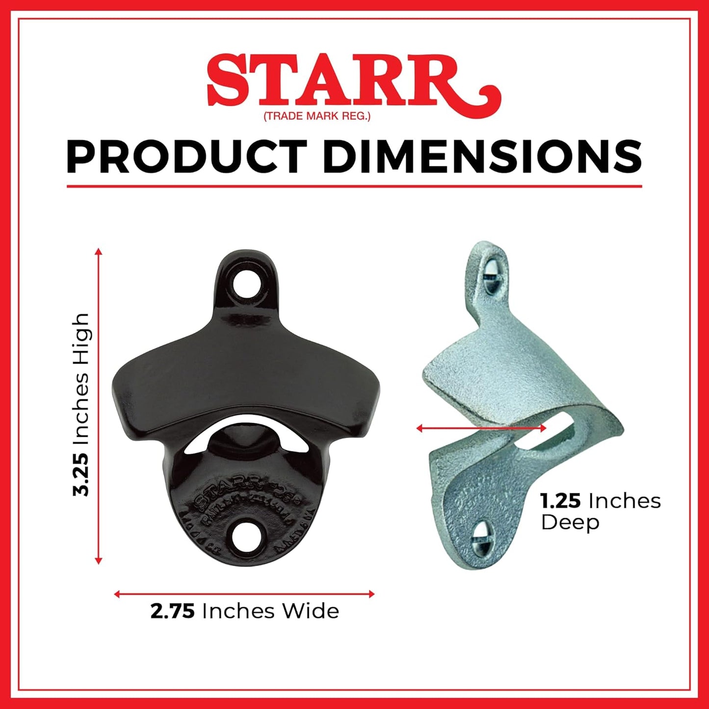 STARR "X" Skull & Bones Bottle Opener | Heavy-Duty Bottle Opener Wall Mounted for Home Bar, Man Cave, and Patio | Easy Cap Removal, Black