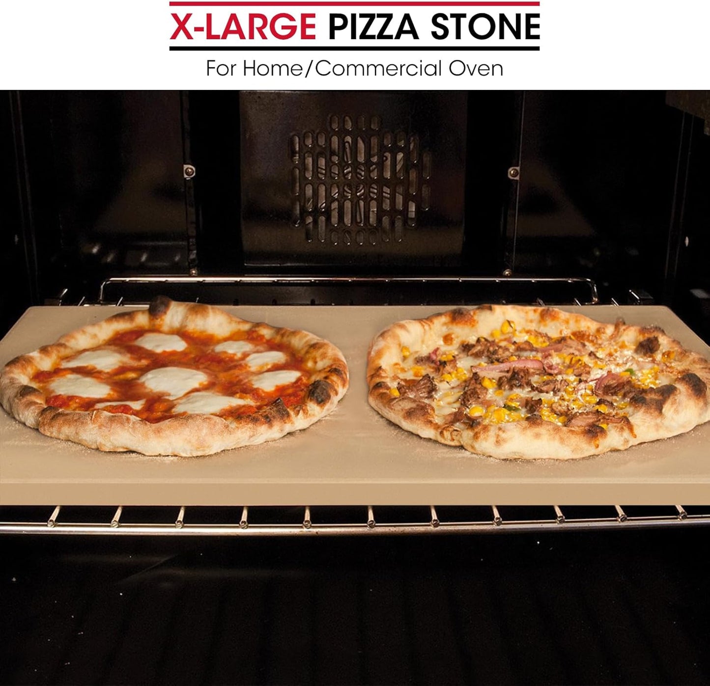 Unicook Extra Large Pizza Stone 24"x18" for 36"/ 48" Wall Ovens, Rectangular Baking Stone, Ideal for Baking Crispy Pizzas, Bread and Cookies, Weighs 16.9 lbs, Does Not Fit 30" Compact Ovens