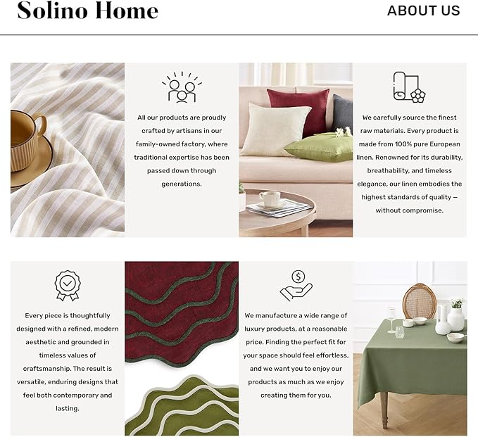 Solino Home Linen Natural Table Runner 156 Inches Long - 100% Pure Linen Extra Long Table Runner 14 x 156 Inch for Christmas, New Year - Classic Hemstitch