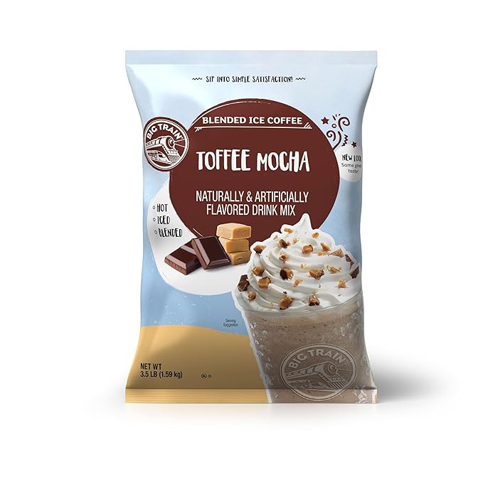 Big Train Blended Ice Coffee, Toffee Mocha, Powdered Instant Coffee Drink Mix, 3 Pound (Packaging May Vary)