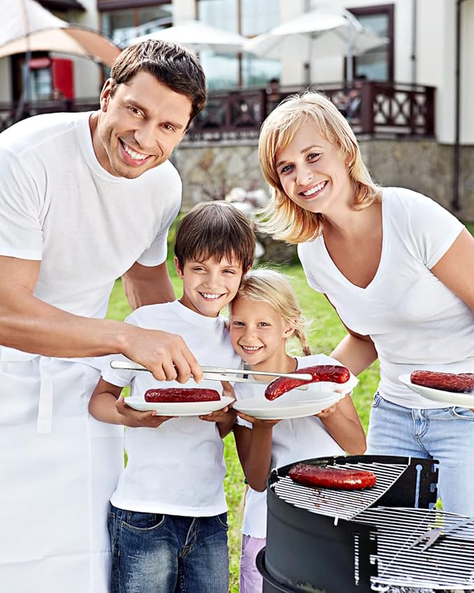 2 Pcs 10-inch Cooking Tweezers Tongs Precision Serrated Tips, Stainless Steel Professional Chef Tweezer Kitchen Tools for BBQ, Plating and Serving (Silver)