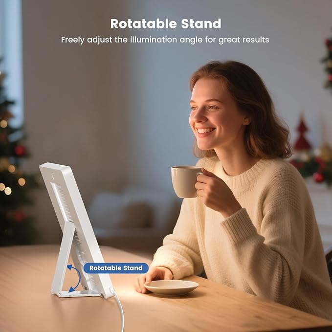 10000 Lux Light Therapy Lamp - Full Spectrum Therapy Light, 3 Color Temperature & Wall Mount Therapy Lamp, Portable Daylight Lamp for Home & Office, Memory Function & Touch Control.