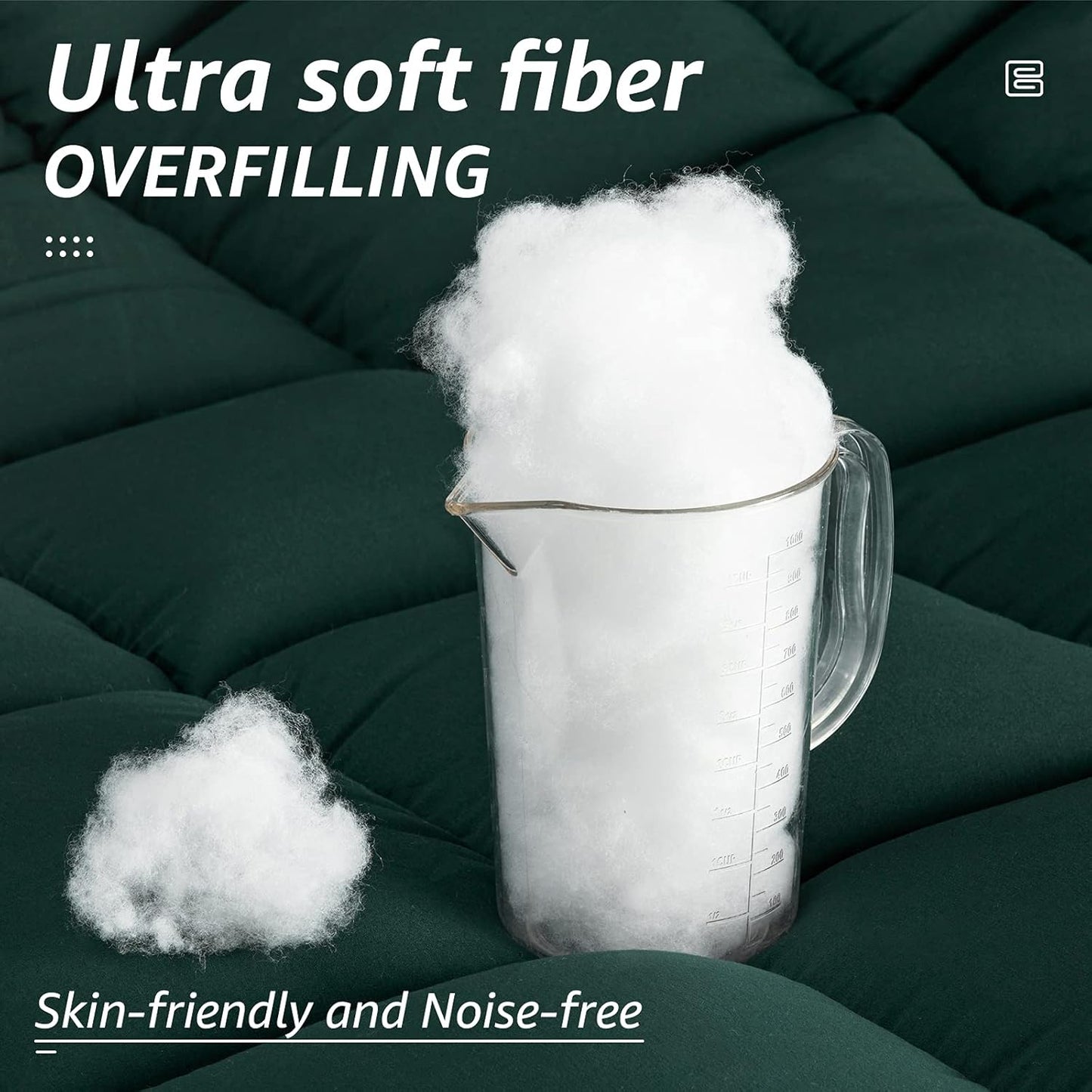 HYLEORY All Season Full Size Bed Comforter - Cooling Down Alternative Quilted Duvet Insert with Corner Tabs - Winter Warm - Machine Washable - Emerald Green