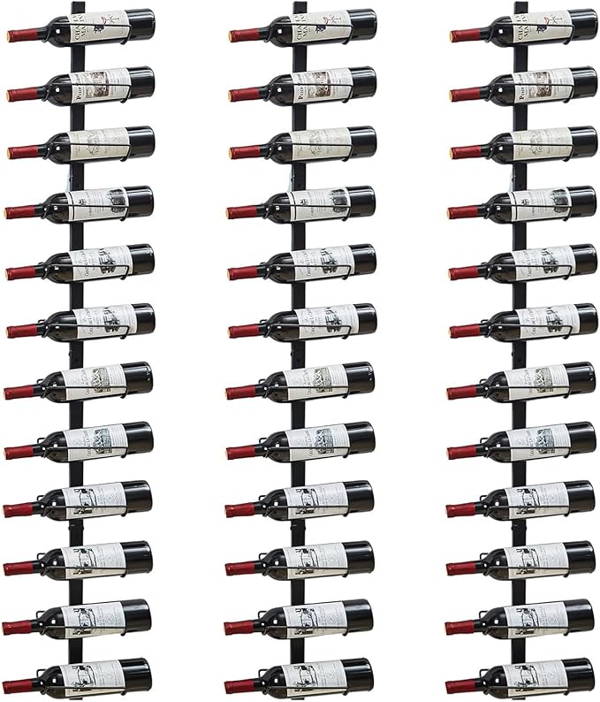 Sonyabecca 3 Pack 12 Bottle Wall Wine Rack?DIY Wine Rack Wall Mounted, Wall Mounted Wine Rack Display Holder Used as One or Four, for Kitchen, Dining Room, Bar, Wine Cellar