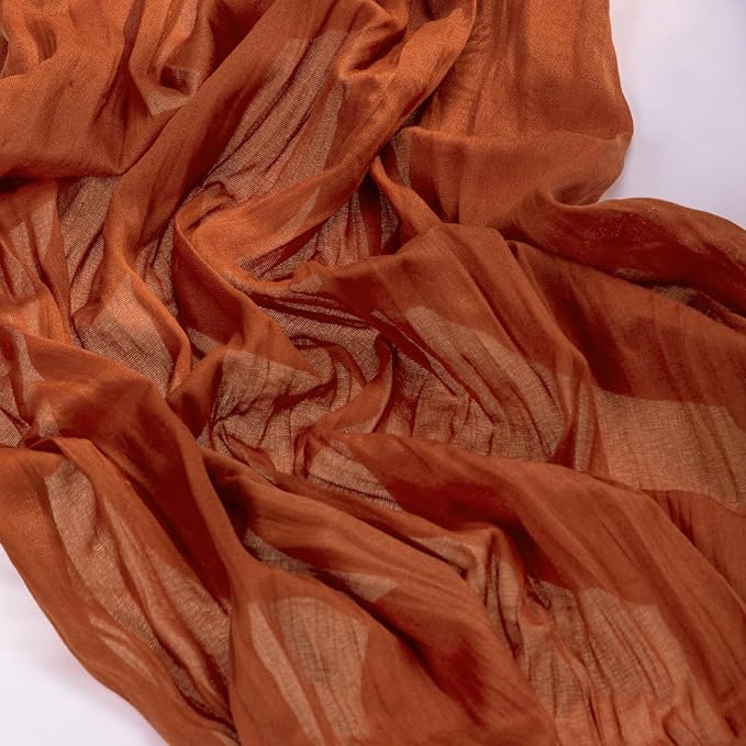 MLMC 8 Pack Terracotta Cheesecloth Table Runner 10ft Rustic Burnt Orange Cheese Cloth Table Runner 35 x 120 inches for Wedding Bridal Shower Birthday Pinic Party Thanksgiving Decor