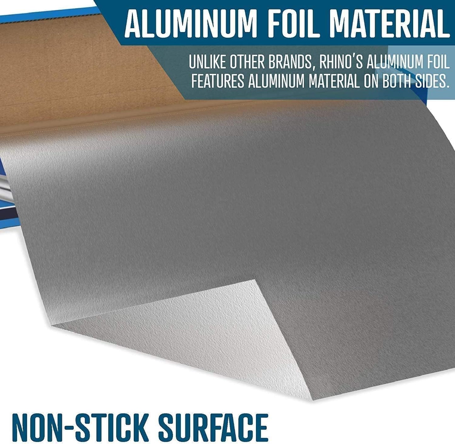 Rhino Aluminum Heavy Duty Aluminum Foil | Rhino 12 x 350 sf Long Roll, 25 Microns Thick | Commercial Grade & Extra Thick, Strong Enough for Food Service Industry (Pack of 4)