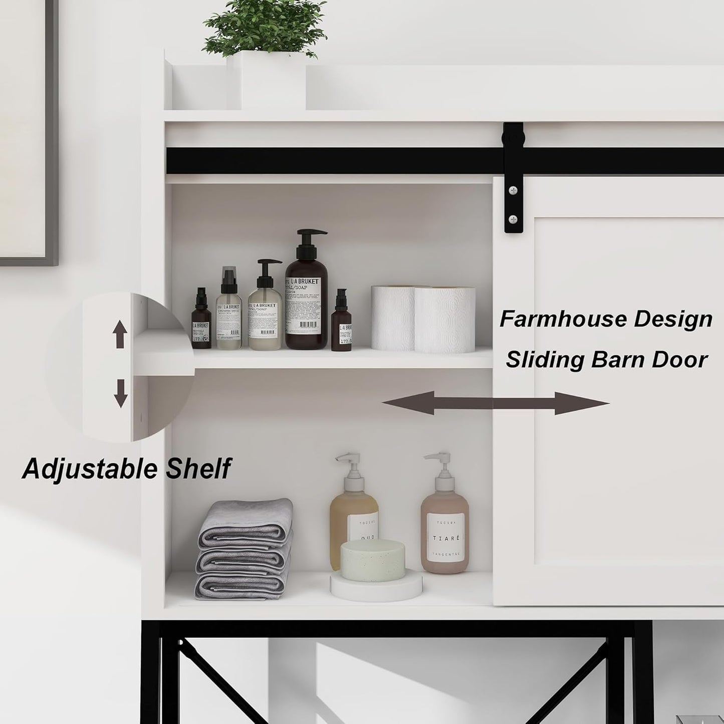 Over The Toilet Storage Cabinet, Over Toilet Bathroom Organizer, Above Toilet Storage Cabinet with Barn Doors Behind Toilet Bathroom Organizer Toilet Paper Holder Stand Laundry Cabinet