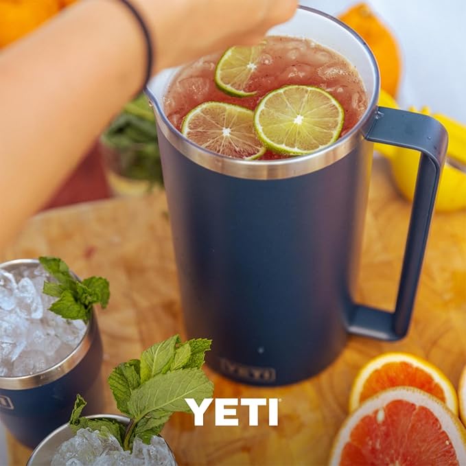 YETI Rambler 64 oz Pitcher, Vacuum Insulated, Stainless Steel with MagSlider Lid, Navy