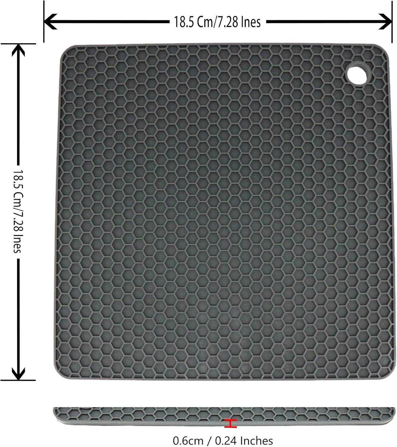 Silicone Trivets for Hot Dishes & Pans, Multi Pot Holders, Heat Resistant Mats for Countertop Set 4 Blue