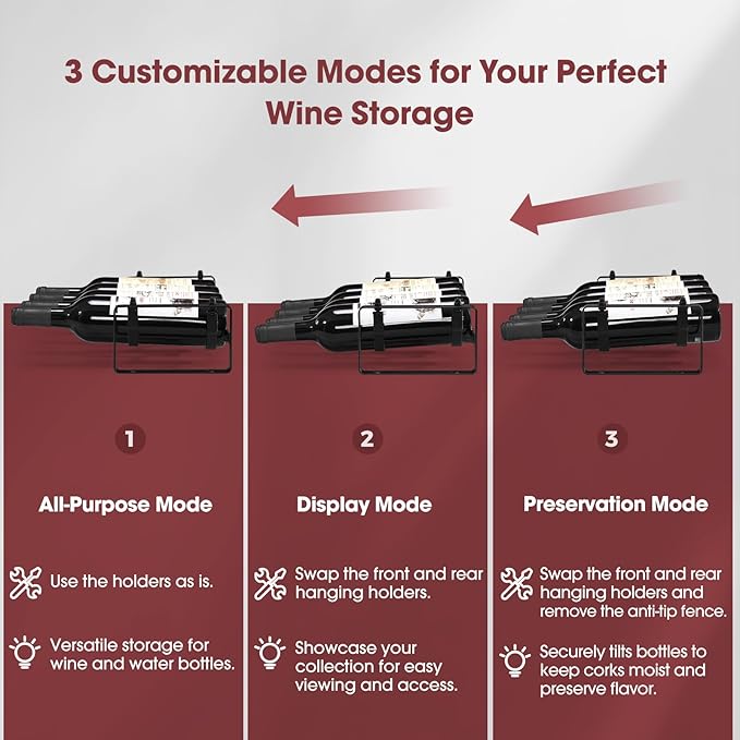 Stackable Wine Rack Countertop, 12 Bottles Wine Bottle Holder for Inside Cabinet, Small Tabletop Wine Holder Stand for Pantry Bar, 3-Tier Angle Adjustable Wine Bottle Rack for Tight Spaces