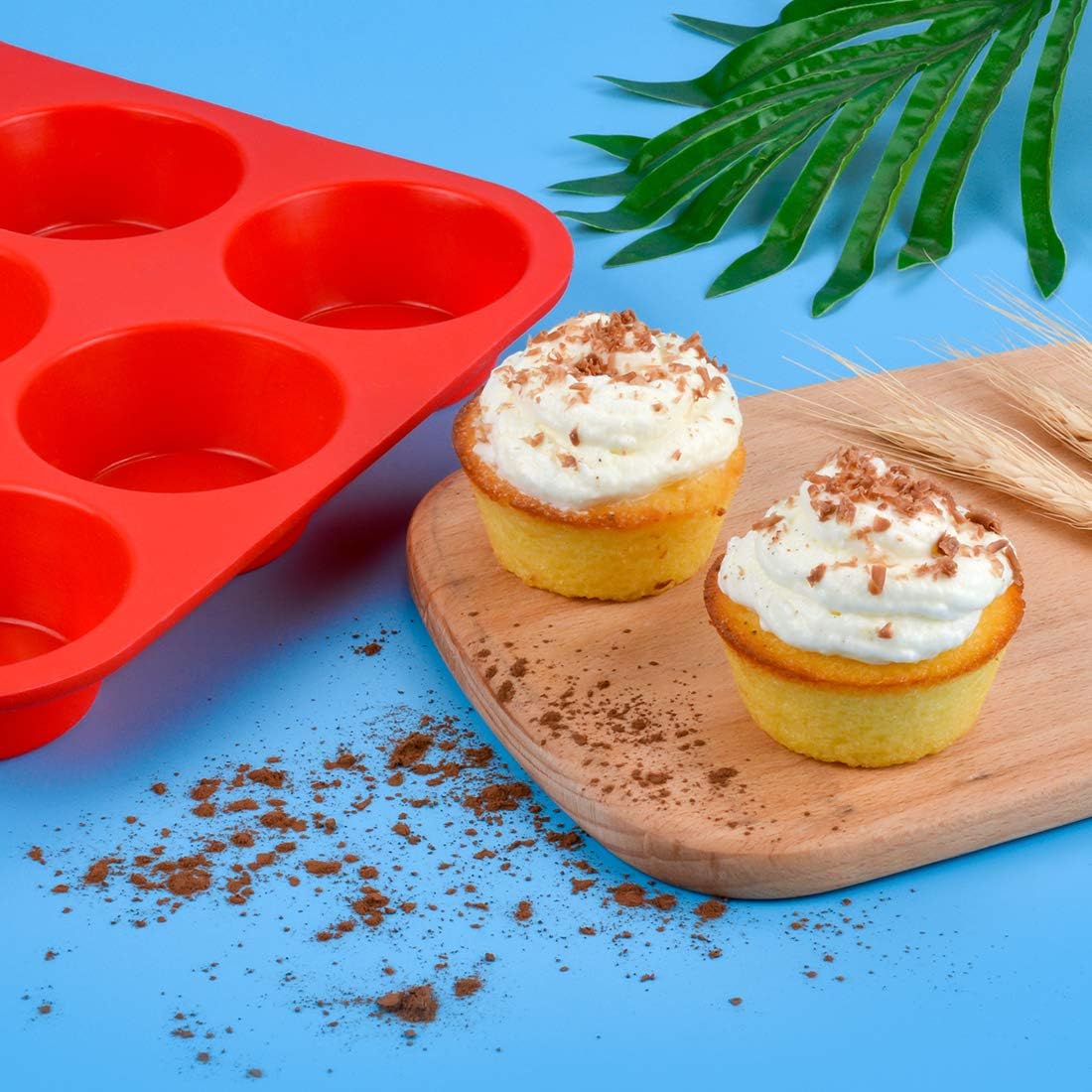 CAKETIME Silicone Muffin Pan- 24 Cups Mini Muffin Pan, Regular 12 Cups Cupcake Pan, 12 Cups Mini Loaf Pan Bakeware Sets