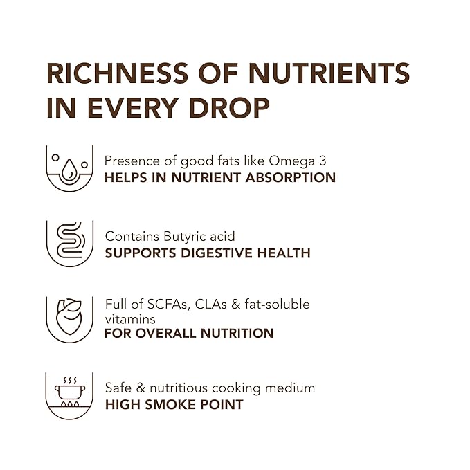 Anveshan A2 Gir Cow Ghee 500ML | Grass-Fed | Pasture-Raised | Gut Friendly | Keto Friendly | High Smoke Point | Sustainably Sourced | Casein Free | Clarified Butter