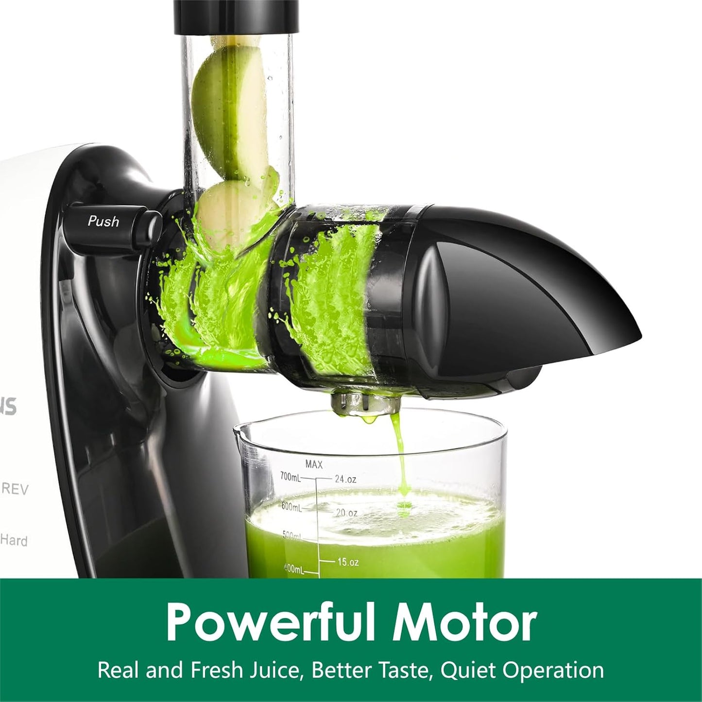 Slow Masticating Juicer,Brecious Cold Press Juicers with 2 Speed Modes & Quiet Motor,Juicers Machines Vegetable and Fruit with Reverse Function,Celery Juicer,BPA-Free,Easy to Clean (White)