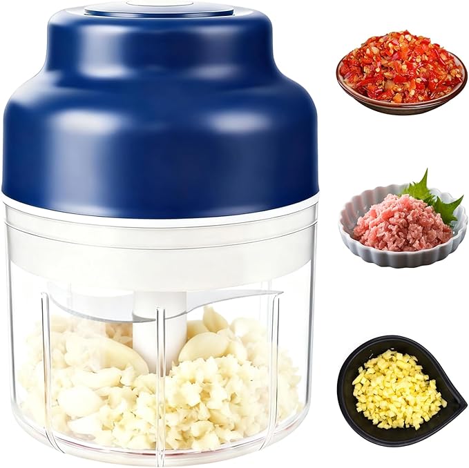 Electric Mini Garlic Chopper Set,2025 New Small Garlic Chopper Mincer,Electric Food Chopper Tool,USB Rechargeable, Wireless Veggie Grinder,Kitchen Appliances