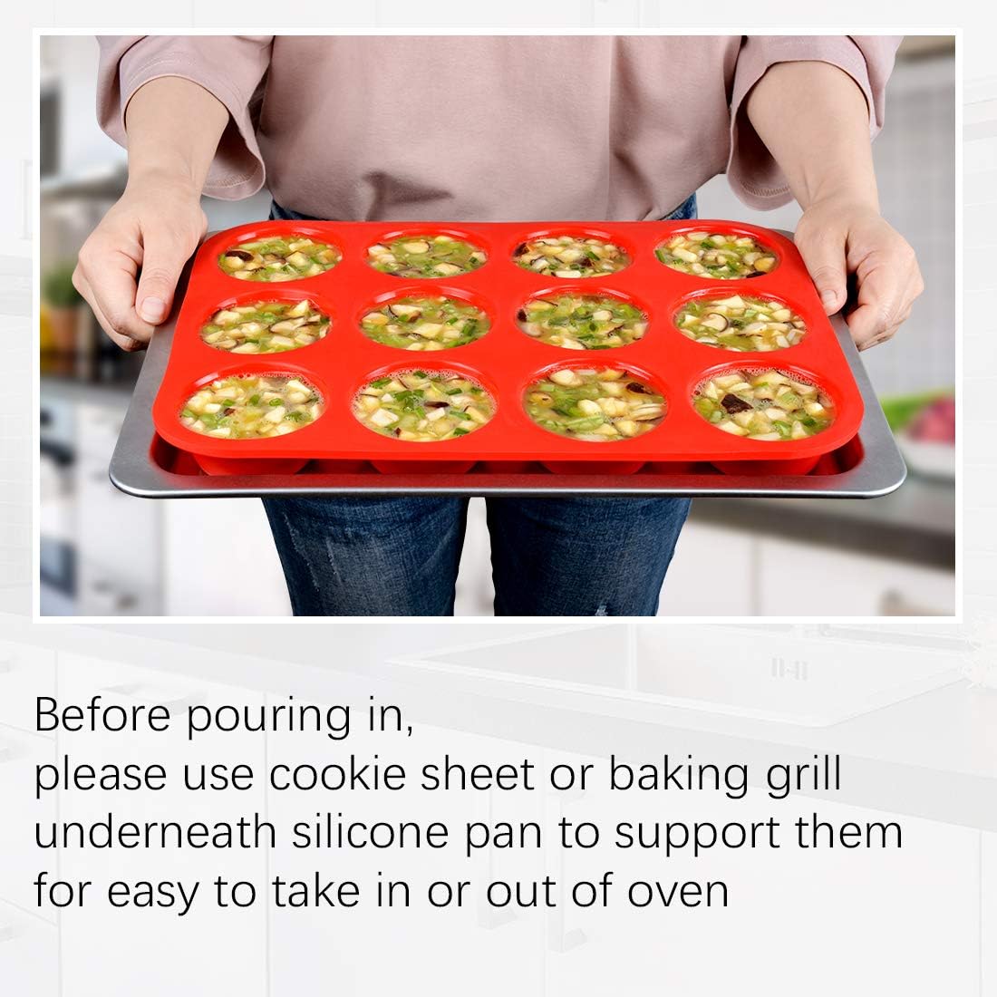 CAKETIME Silicone Muffin Pan- 24 Cups Mini Muffin Pan, Regular 12 Cups Cupcake Pan, 12 Cups Mini Loaf Pan Bakeware Sets