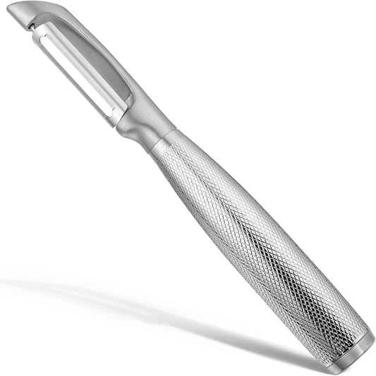 I-Type Vegetable Peeler, Silver Chrome Finish, 304 Stainless Steel Blade, Ultra Sharp Potato Peeler for Apples, Carrots, Heavy Duty Kitchen Peeler