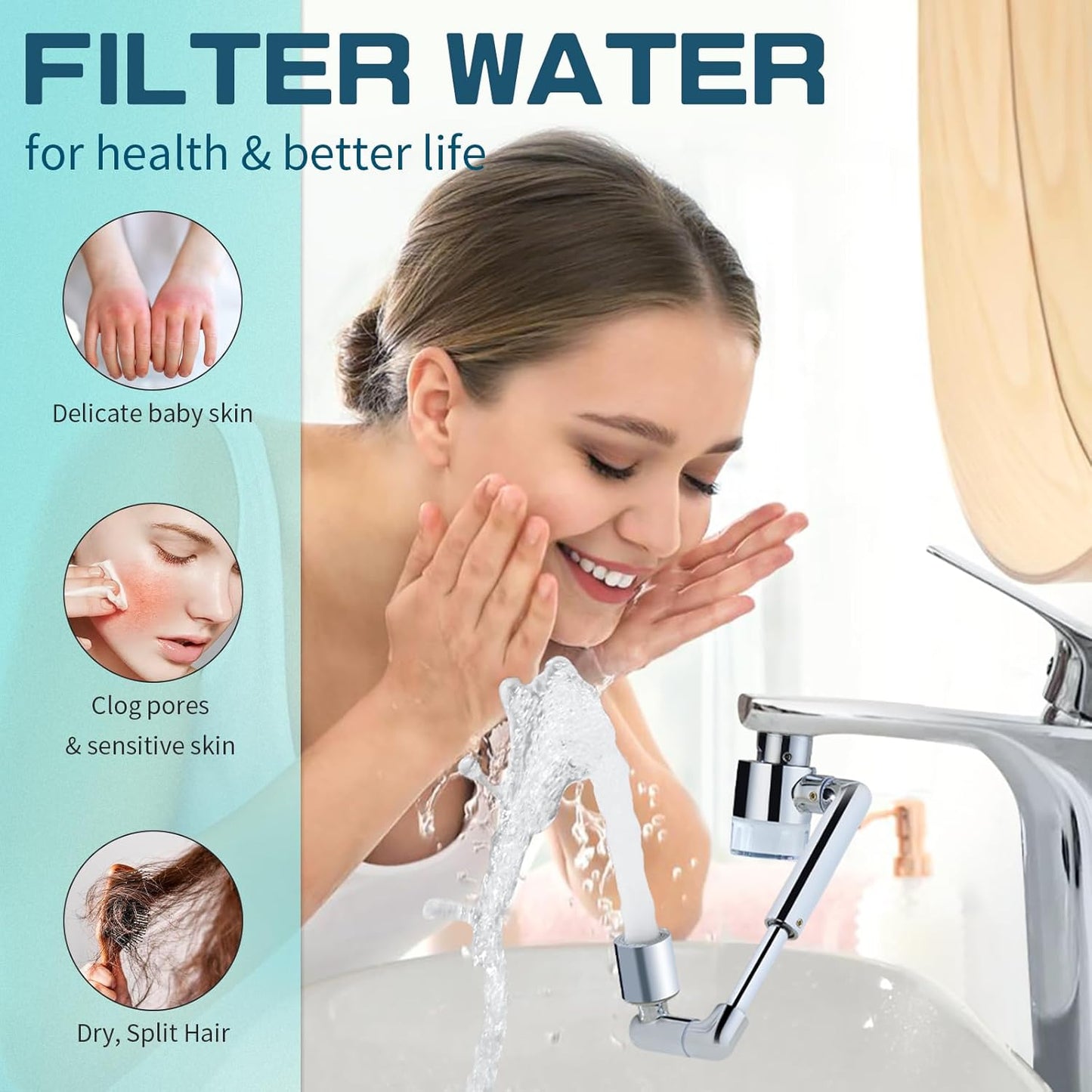 CECEFIN 8pcs Filter Cartridges Replacement for Swivel Faucet Water Filter, 1um Micro-Porous Purifier, 1.2inch Diameter Strong Filter-ability Element, Improve Water Conditions