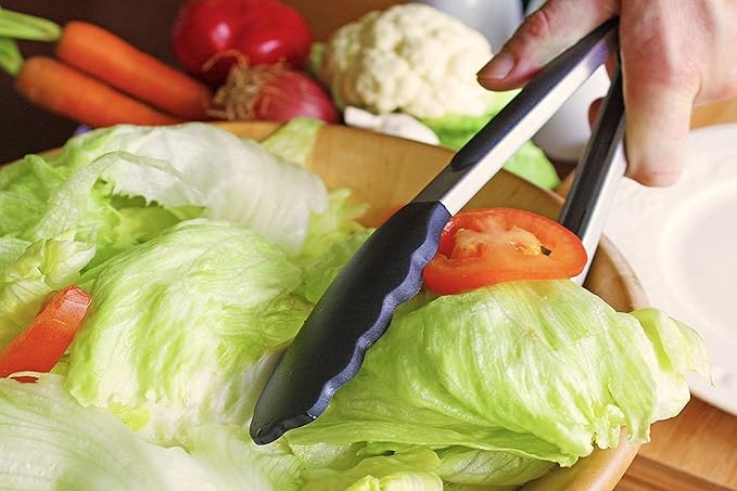 Spatulas Heat Resistant Silicone and Stainless Steel – Tongs and Turners with Rubber Grip - Flexible Silicone Spatula Tongs for Cooking and Non Stick Cookware – Cooking Utensils 4-Set