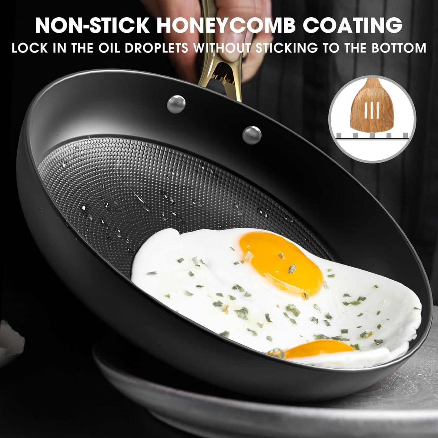 imarku Cast Iron Skillets, 12 Inch Cast Iron Pan, Professional Non Stick Frying Pans Long Lasting Nonstick Frying Pan Nonstick Pans Stay Cool Handle Easy Clean, Unique Birthday Gifts for Women/Men