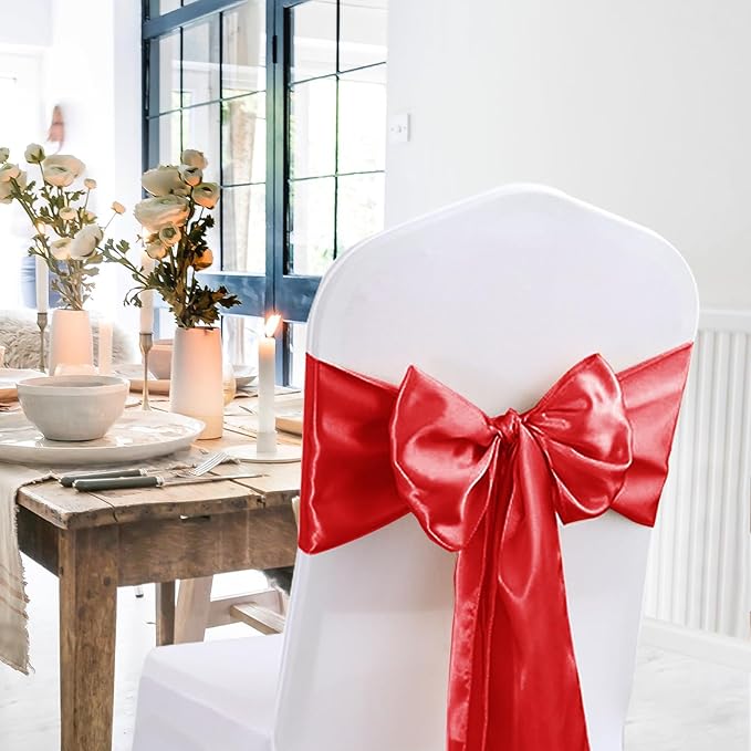 20 Pack Satin Table Runner 12 X 108 Inch Silk Table Runner for Party,Wedding, Birthday, Banquets,Decoration(Red)