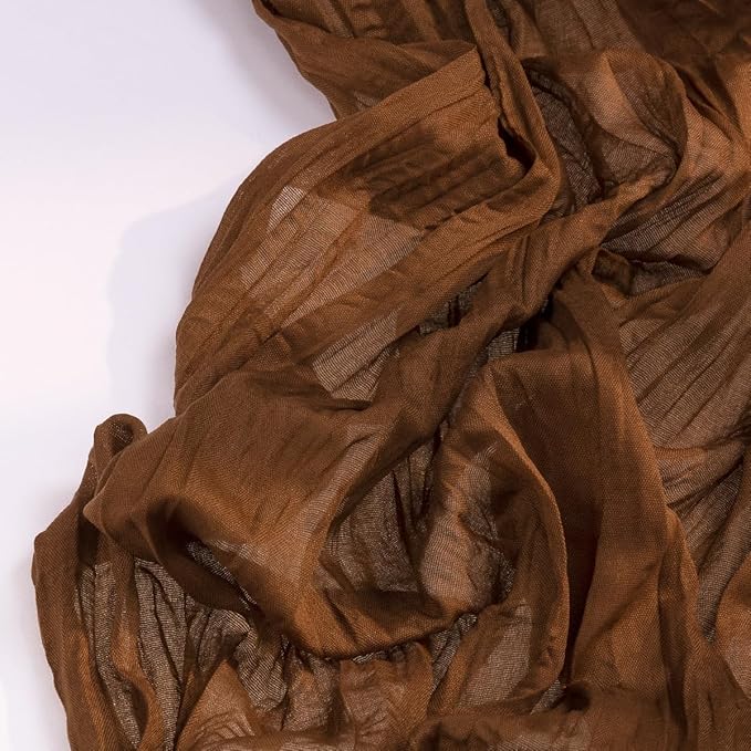 Brown Cheesecloth Table Runner Tan 6 Pack Christmas Table Runners Boho Gauze 120 Inches Marron Cheese Cloth Table Decor for Xmas Holiday Season Parties Wedding Bridal Baby Shower Tea Party