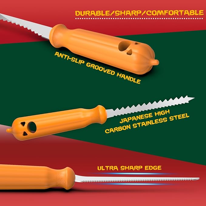imarku Pumpkin Carving Kit, 36PCS Pumpkin Carving Tools, Professional Pumpkin Carving Knife Set with Stencils & Bag for Beginners, Sharp Pumpkin Carving Gift for Halloween Decoration Jack-O-Lanterns