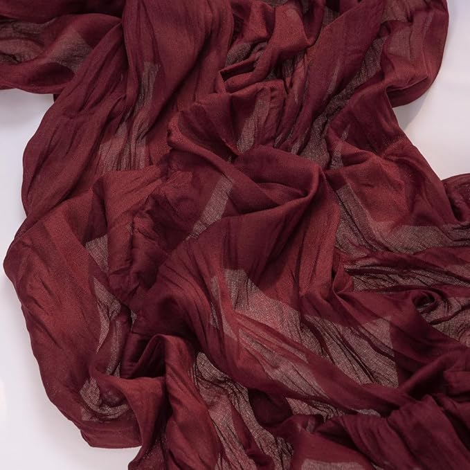 MLMC 3 Pack Burgundy Red Table Runner 10ft Rustic Gauze Wine Red Cheese Cloth Table Runner Cheesecloth Centerpiece for Wedding Bridal Shower Anniversary Events Christmas Valentine's Day Decor