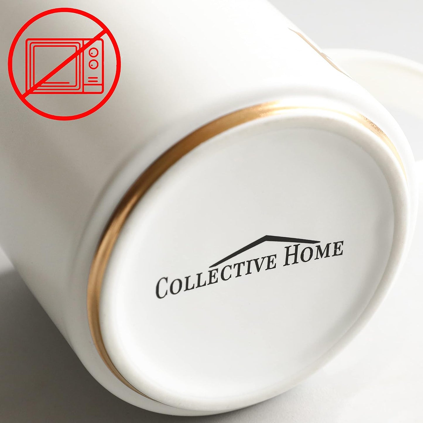 COLLECTIVE HOME - Monogram Ceramic Mugs, 15 oz Golden Initial Coffee Cups, Elegant Alphabet Tea Mugs, Elegant Personalized Mug with Gift Box, Unique Mug with Double Side Capital Letter (K)