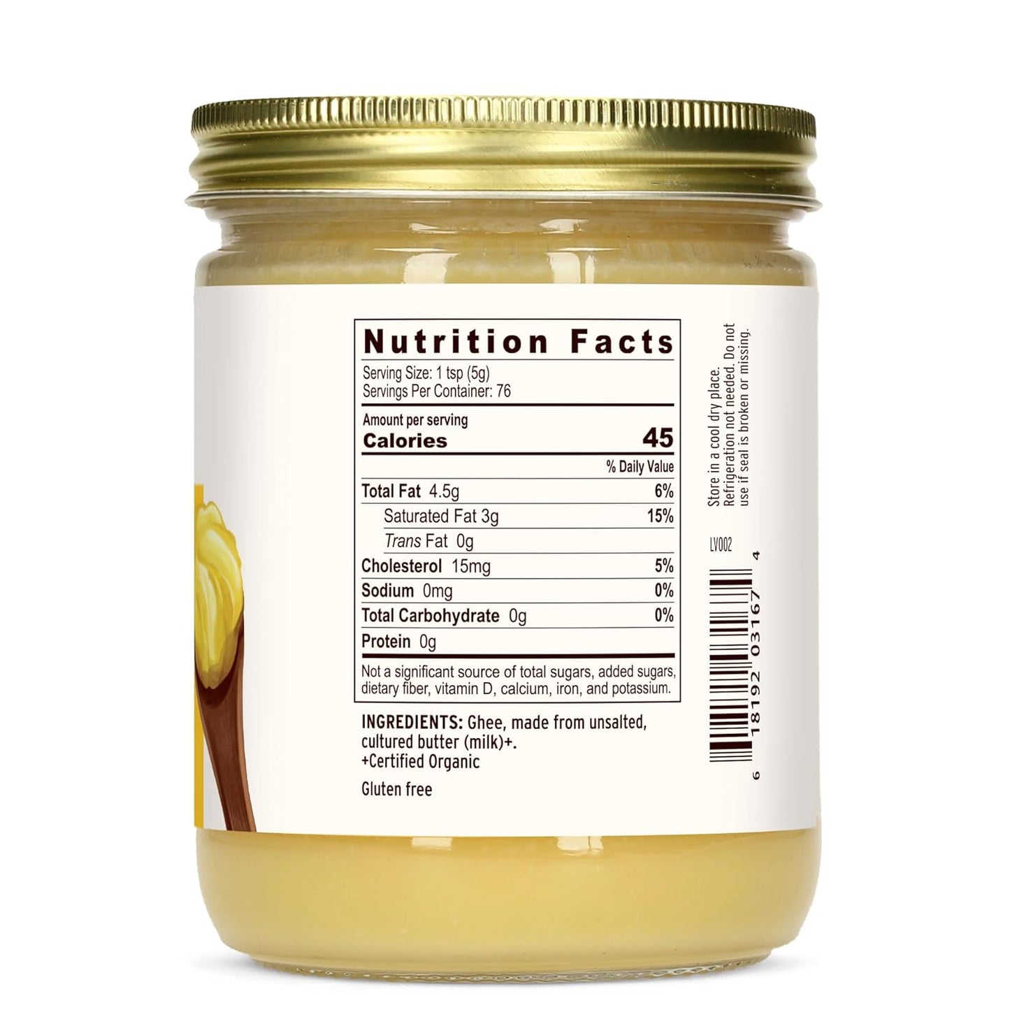 Banyan Botanicals Grass-Fed Ghee – Original Cultured Organic Ghee (Clarified Butter) – Tasty Oil & Butter Alternative for Cooking & Baking – 13.4 oz – Non-GMO Gluten Free Vegetarian