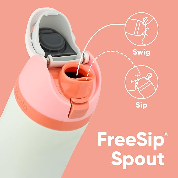Owala FreeSip Insulated Stainless Steel Water Bottle with Straw, BPA-Free Sports Water Bottle, Great for Travel, 40 Oz, Shy Marshmallow