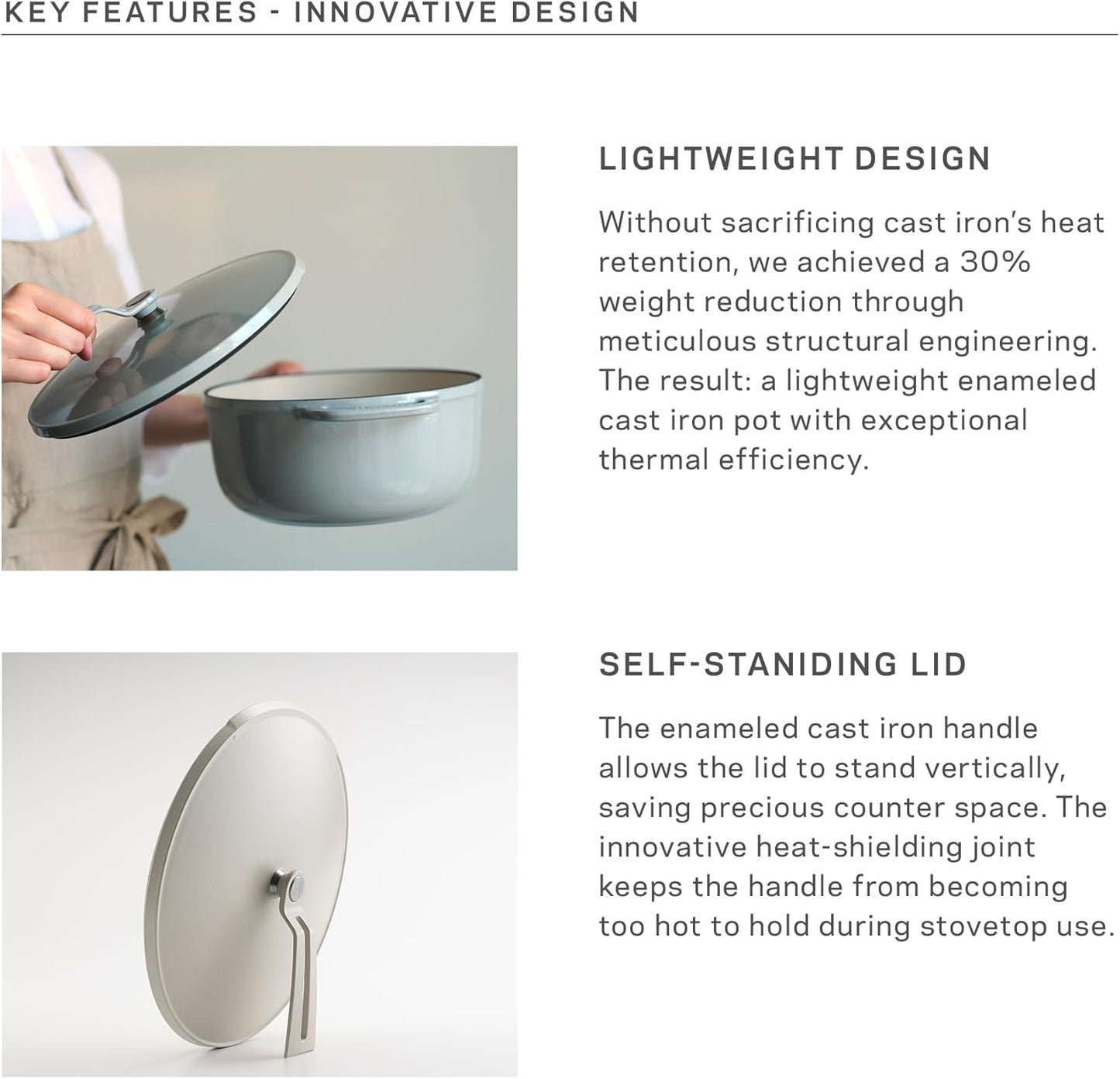 Vermicular Oven Pot 2.0 | Lightweight Enameled Cast Iron Pot | 14cm (1 Qt) | Non-Toxic | Induction-compatible | Dutch Oven | Made in Japan | Sea Salt White