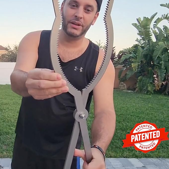 Stainless Steel Fire Pit Tools Set with 40" Fire Poker and Log Tongs, Fireplace Tools with Sturdy Stand Base, Firewood Log Grabber for Campfire Backyard Bonfire Wood Stove Indoor&Outdoor