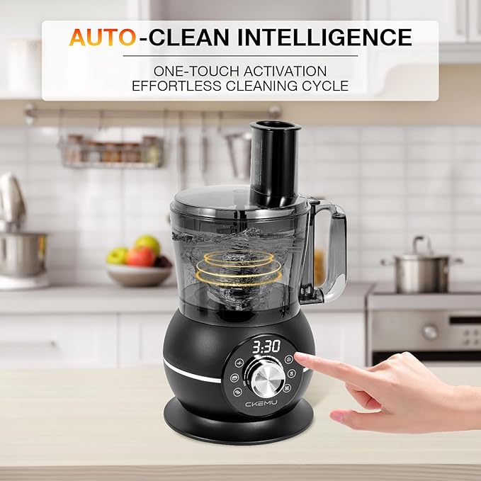 12 Cup Smart Food Processor, Electric Food Chopper Slicer with French-Fry Slicing Shredding Chopping Kneading Cutter, For Meat, Vegetable, Fries, Cheese, Meat & Veggie Prep, Puree