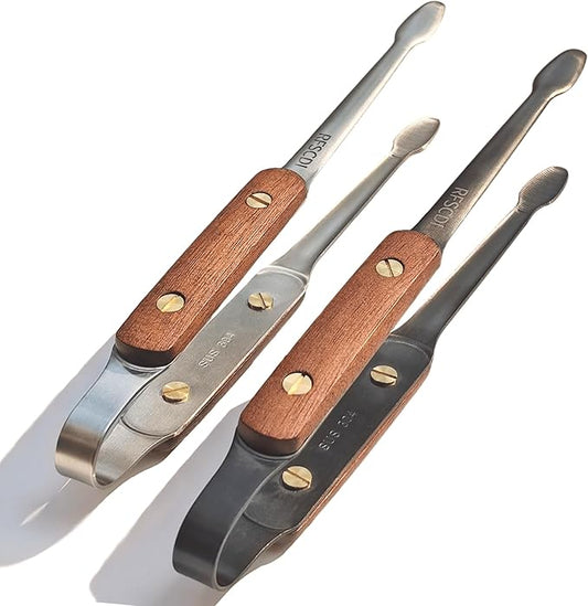 Exquisite Lightweight Cooking Tongs - 304 Stainless Steel & Walnut Wood, Comfortable Grip, Non-Slip Design, High Heat Resistant - Ideal for Light and small food, Kitchen Plating, Korean BBQ, 2 Pack