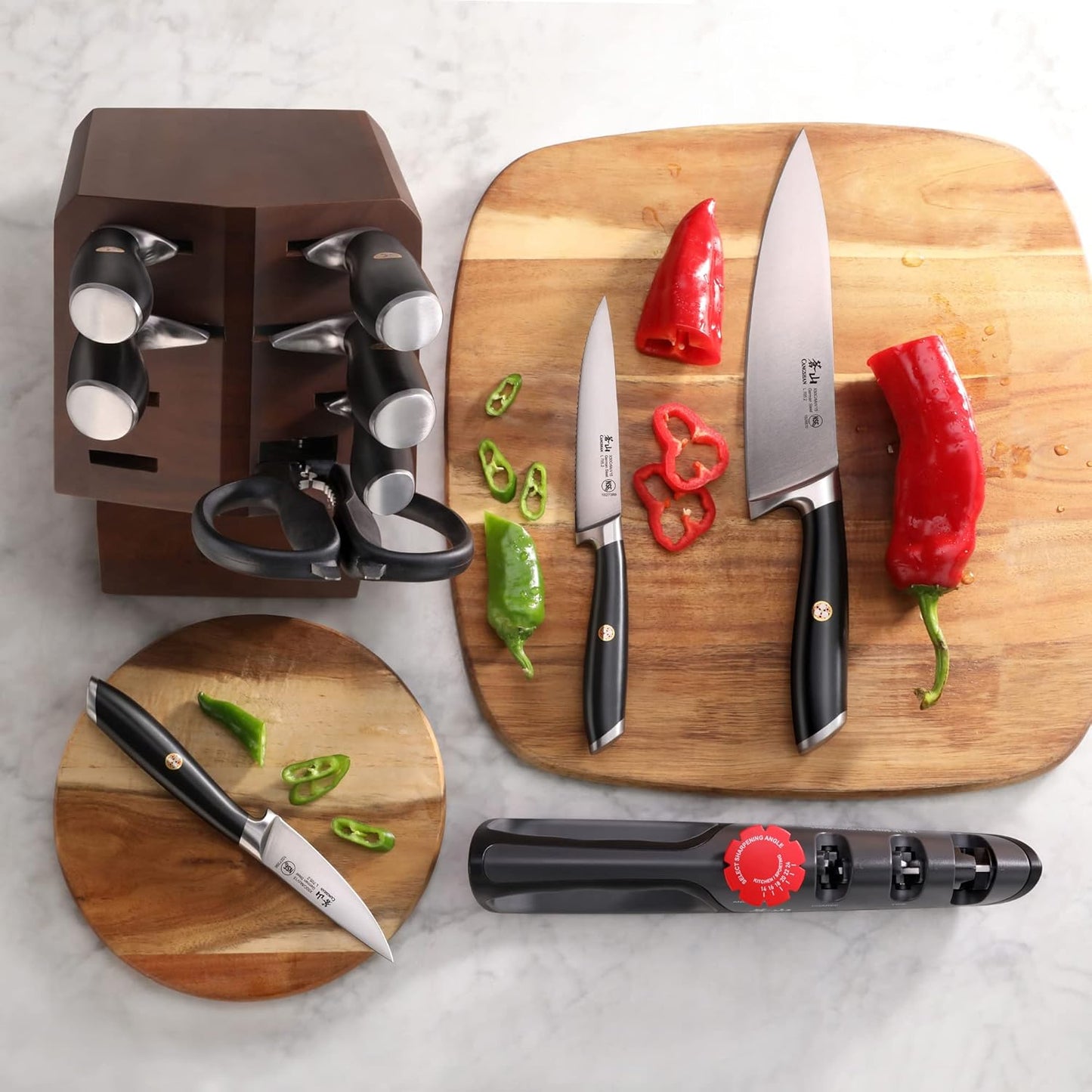 Cangshan L Series 10-Piece Knife Block Set, Forged German Steel, Black, 1027440