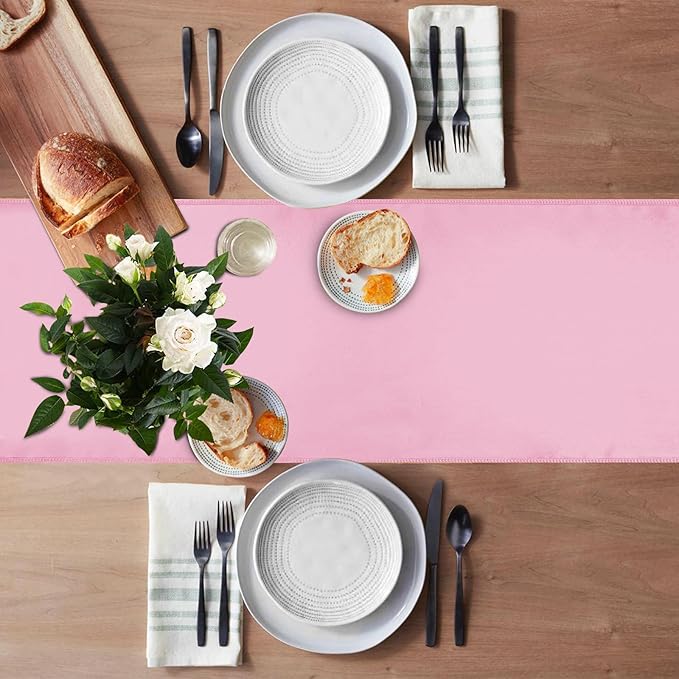 20 Pack Satin Table Runner 12 X 108 Inch Silk Table Runner for Party,Wedding, Birthday, Banquets,Decoration(Pink)