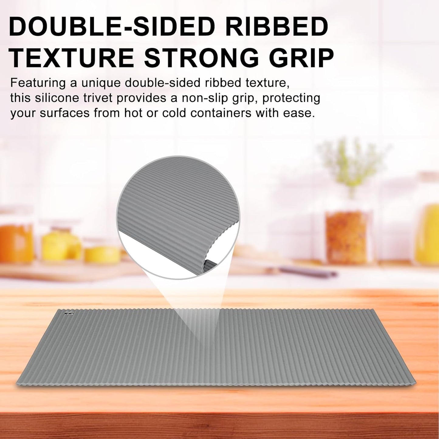 2 Pack 8.6"x8.6" Trivets for Hot Dishes, Hot Pads for Kitchen, Silicone Trivets for Hot Pots and Pans