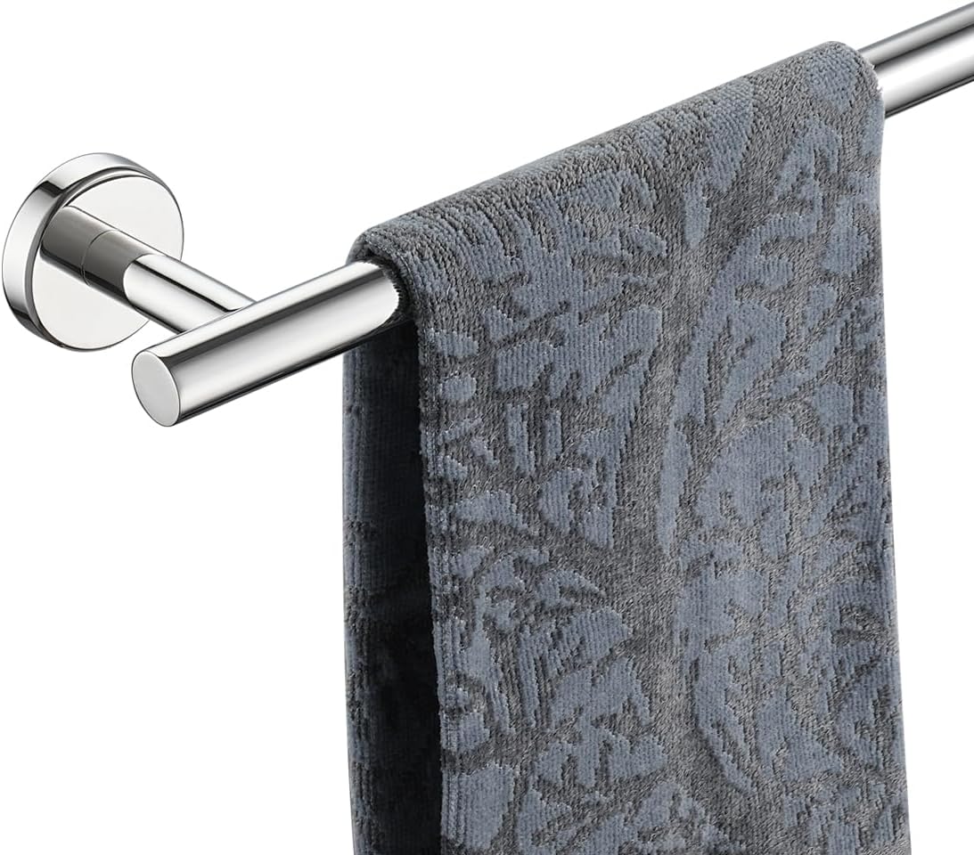 JQK Chrome Bath Towel Bar, 30 Inch 304 Stainless Steel Thicken 0.8mm Towel Rack Bathroom, Towel Holder Polished Finished Wall Mount, Useable Length 27 Inch, TB110L27-CH