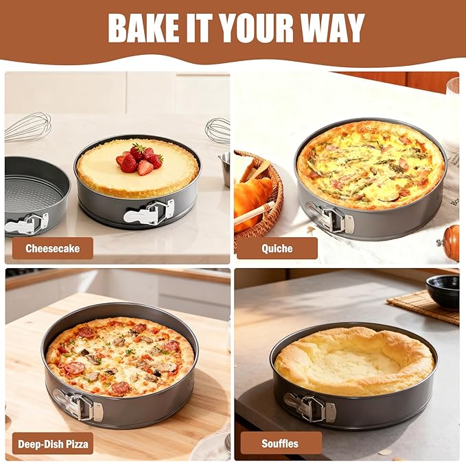 Springform Pan 9 Inch Nonstick with Removable Bottom, Leakproof Cheesecake Pans for Baking, 54 PCS Cake Pan Set with 1 Pcs Pans, 3 Pcs Scrappers and 50 PCS Parchment Paper. (1)