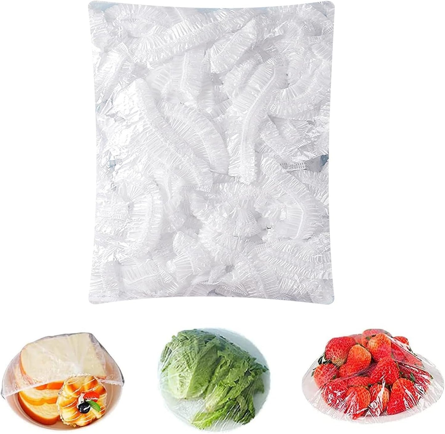 Homelove 50pcs Plastic Bowl Covers Food Cover Dish Covers, Reusable Elastic Stretch Fresh Keeping Bags, Kitchen Dining Plate Bread Proofing Food Storage Covers, Universal Kitchen Plastic Wrap