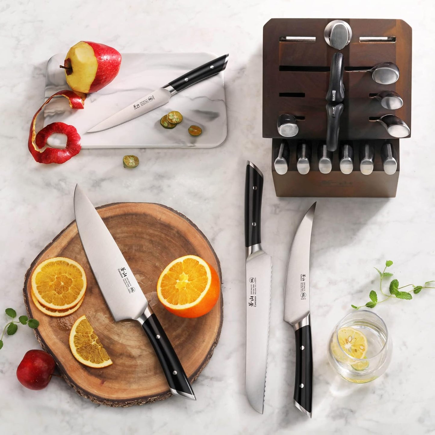 Cangshan HELENA Series German Steel Forged Knife Block Set (17-Piece, Black)